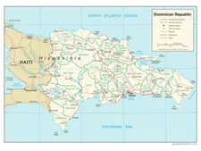 Dominican Republic Road Highway Transportation Map Country Nation Print