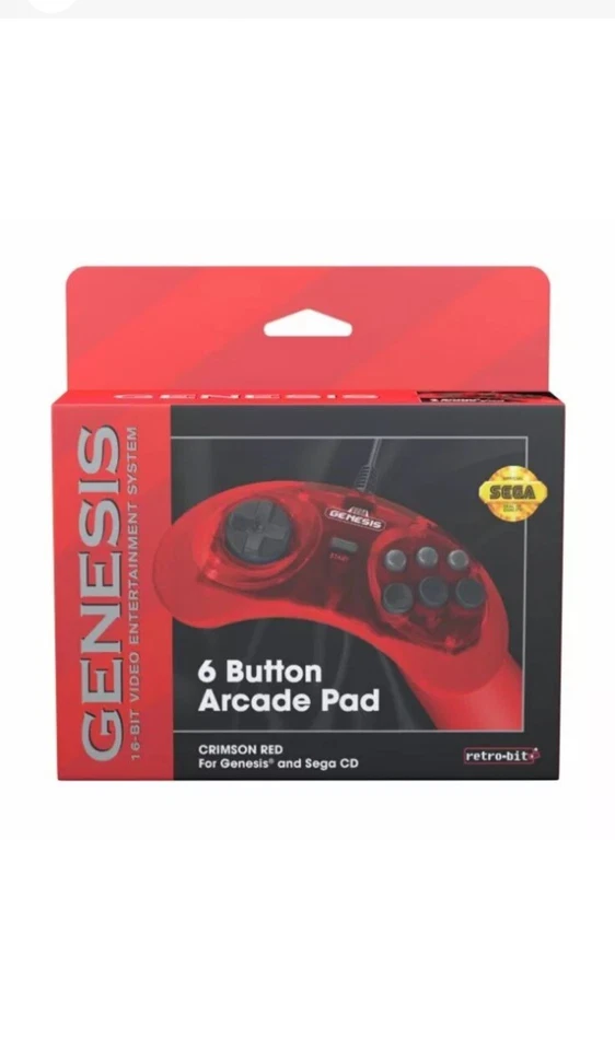Retro-Bit Official Sega Genesis 6-Button Controller Pad for Sega Genesis Red New - Image 3 of 3
