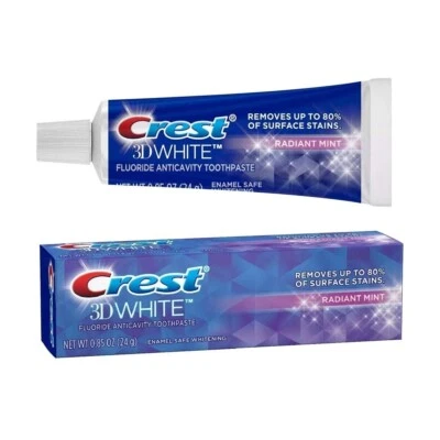 Crest 3D White Dentifrice, Radiant Mint, 24 G - Photo 1/4