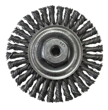 Weiler 4" Stringer Bead Straight Twist Steel Wire Wheel .020" M10 x 1.25mm