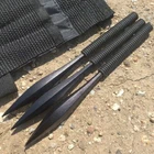 DEFENDER 6" 3pc Heavy-Duty Steel SPIKE Throwing Knife Set & Wrist Strap Sheath