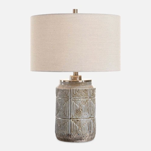 GRAYDON RUSTIC & TIMELESS AGED ETCHING CERAMIC 25" TABLE LAMP 30464 - Picture 2 of 6