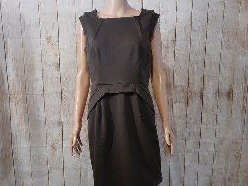 JENNIFER LOPEZ Size 10 Wild Brown Sleeveless Dress Zipper Closure Stretch