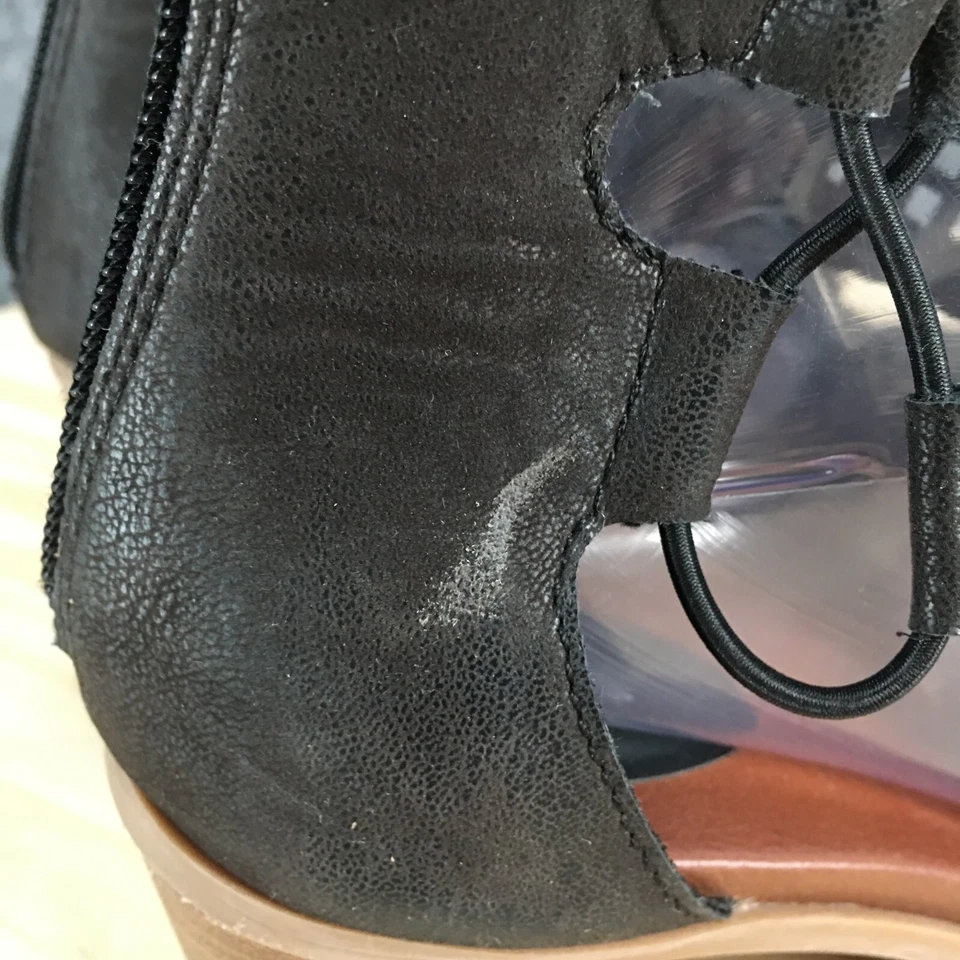 MIA Sandal Womens 9.5M Black Sharla Open Toe Cut Out Perforarted Block Heels - Image 4 of 4