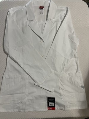 Dickies EDS Modern Classic Women's Medical White Lab Coat Scrub Jacket L 84405
