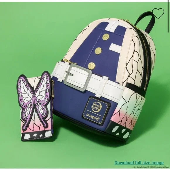 demon slayer mini backpack loungefly Loungefly Demon Slayer Exclusive Shinobu Kocho Cosplay Mini Backpack/Card  Holder