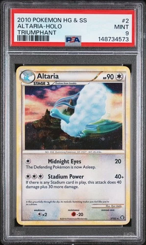 2010 POKEMON HEARTGOLD & SOULSILVER TRIUMPHANT #2 ALTARIA-HOLO PSA 9