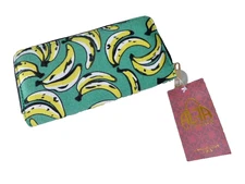 NWT Alfa Bags Wallet Clutch Classic Collection USA Zip Around Bananas Design