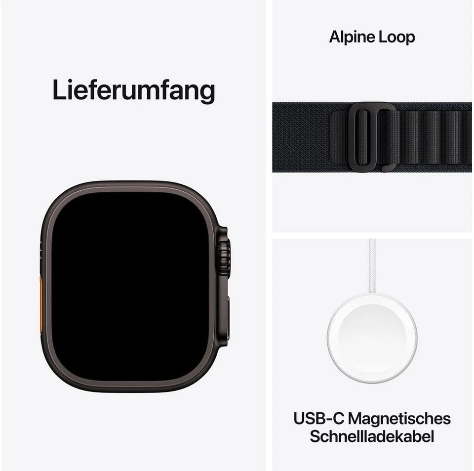 Apple Watch Ultra 3 Titanium Black Alpine Loop Black M - Neu Versiegelt - Bild 3 von 4