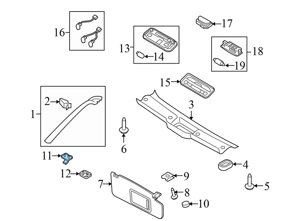 2016 AUDI A3 SPORTBACK E-TRON - солнце козырек зажим / кронштейн 8U0857562A - Изображение 3 из 4