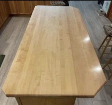 Butcher Block Maple - Island Or Counter. Sealed Solid Finished Maple Wood.