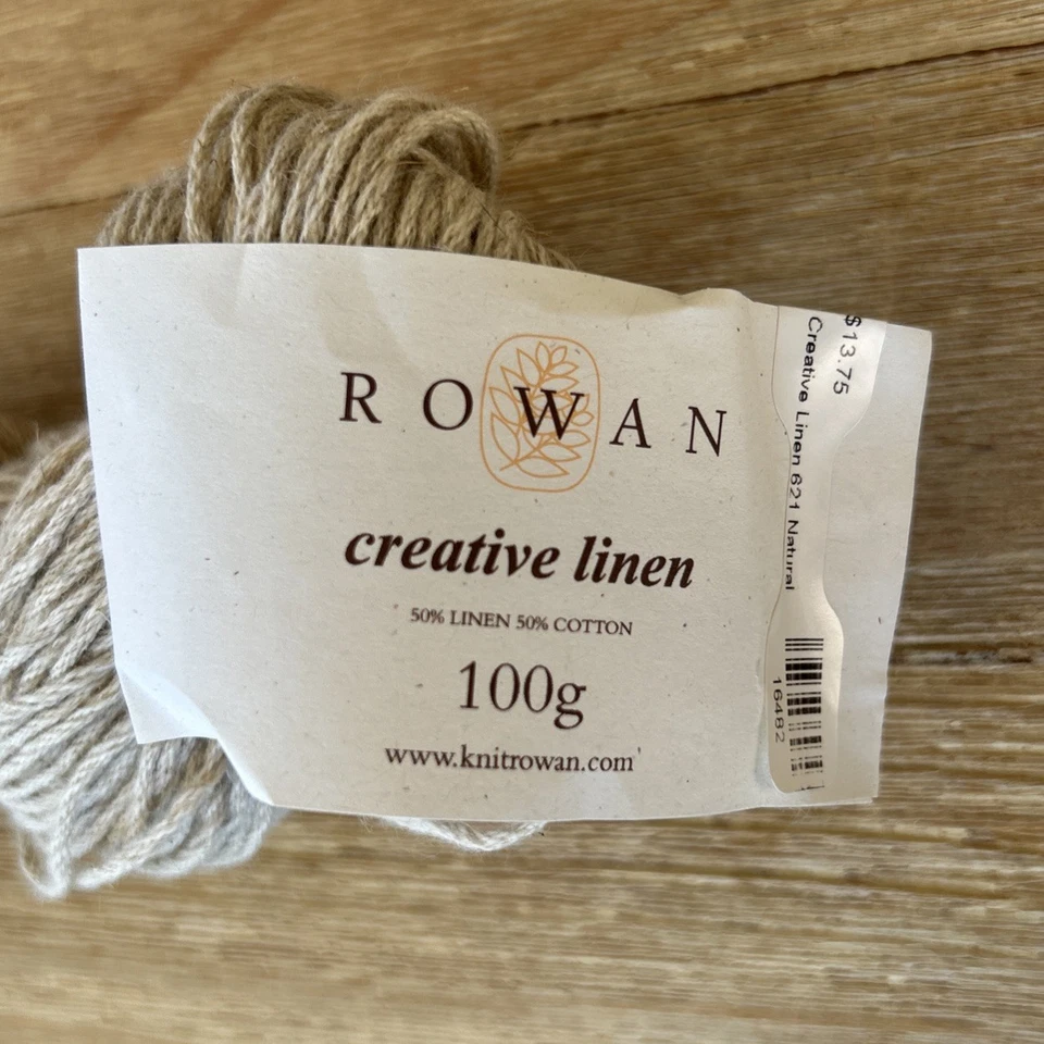Rowan Creative Linen Yarn Shade 621 Natural 100g/ 219 yds  Linen Cotton Blend - Image 2 of 3