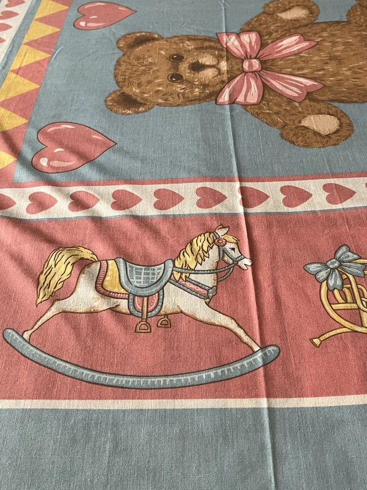 "Edredón de cuna de colección de tela de oso mecedor algodón pastel 35""x 44"" NUEVO Foto 2 de 4