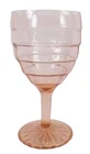 Anchor Hocking Block Optic Water Goblet Pink Depression Glass 9 oz Nice Cond