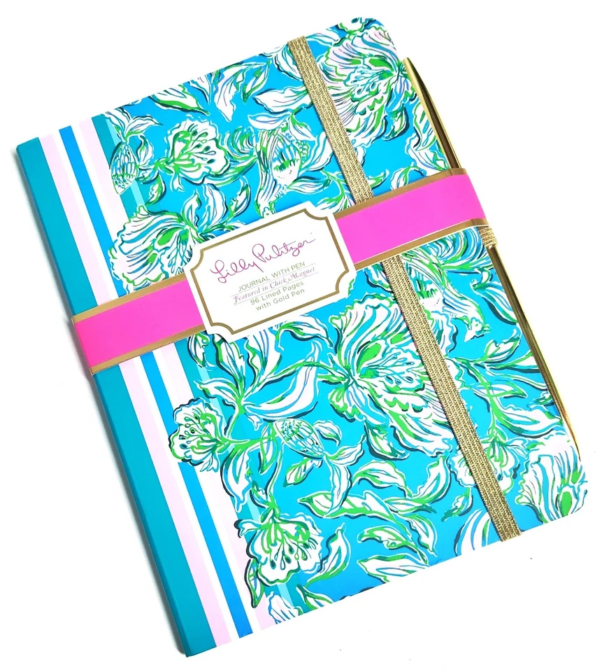 Lilly Pulitzer Journal with Pen in Chick Magnet Cumulus Blue 96 Pages Black Ink - Image 2 of 4
