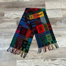 Cashmink by Fraas Colorblock Alphabet Scarf Multicolor Fringe German Made