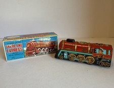 Vintage Wind Up Tin Toy, Overland Express w/ Box - Yone Toys, Japan