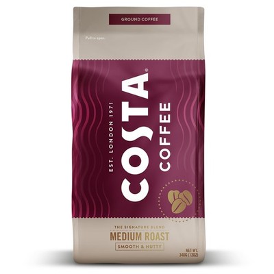 Costa Coffee Ground Coffee, Signature Blend Medium 12 Ounce (Pack of 1) 