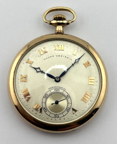 Gruen VeriThin Swiss Antique GF Mechanical Pocket Watch  17J  484916 NON-WORKING
