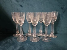 Tiffin Franciscan Catherine Cordial - Long Stemmed Shot Glasses Set of 7 