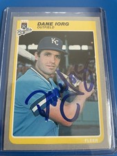 Dane Iorg 1985 Fleer Baseball On Card Autograph Kansas City Royals