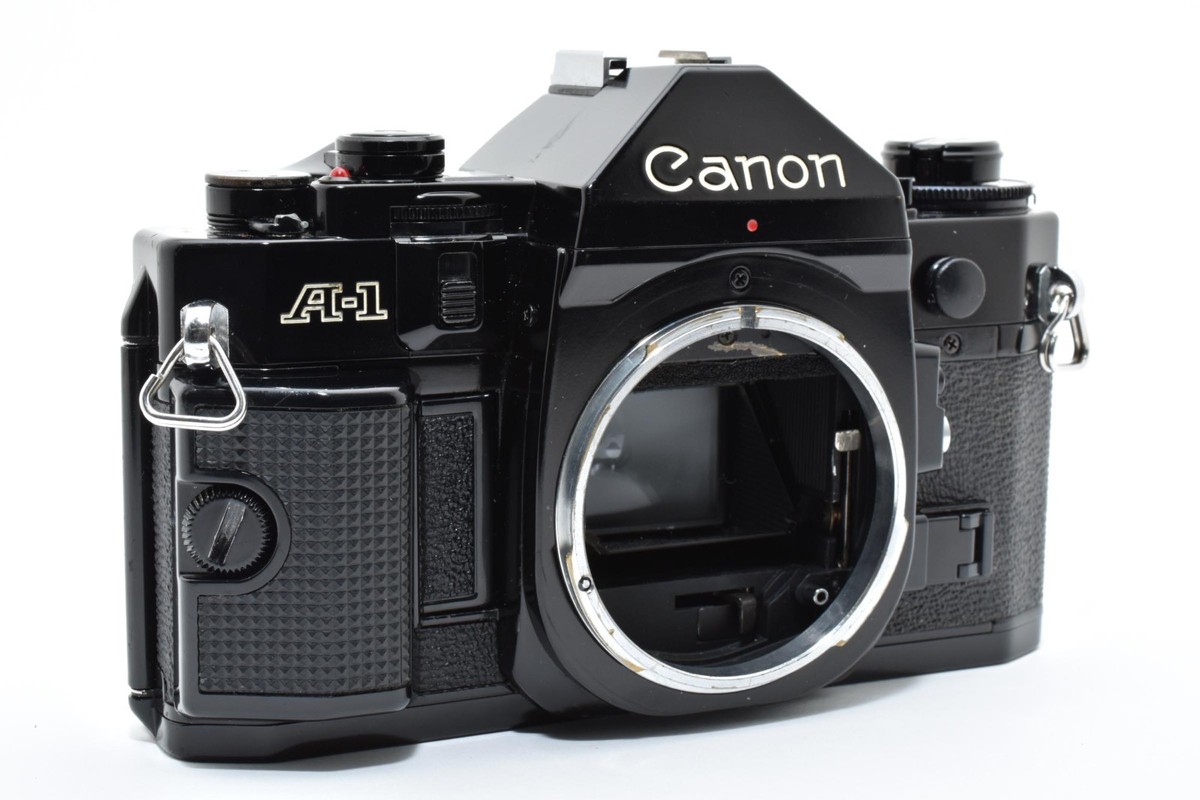 【動作確認済み】Canon A-1 ブラックボディ フィルム一眼レフ Near Mint] Canon A-1 35mm Film Camera Body Only W/Strap, Cap, From