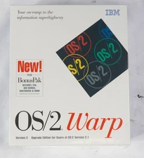 Vintage IBM OS/2 Warp 3 blue spine upgrade  3.5" NEW NOS BOX 46