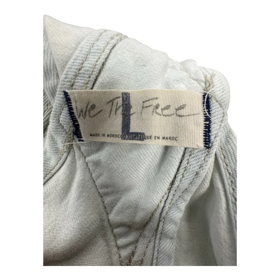 We the Free People Ziggy Overalls Women's L Light Wash Blue Denim Overalls - Image 4 of 4