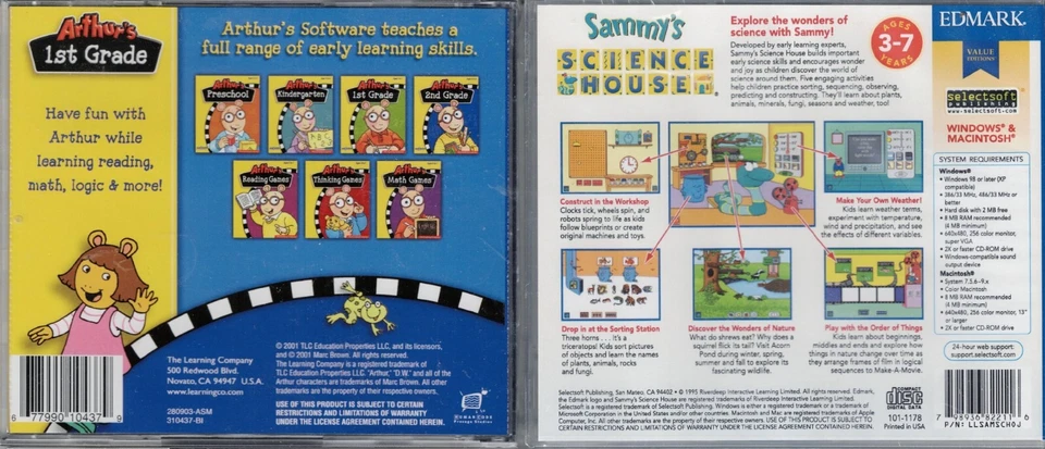 Arthurs 1st Grade & Sammy's Science House Pc Both New Win10 8 7 XP Learn Early - Image 2 of 2