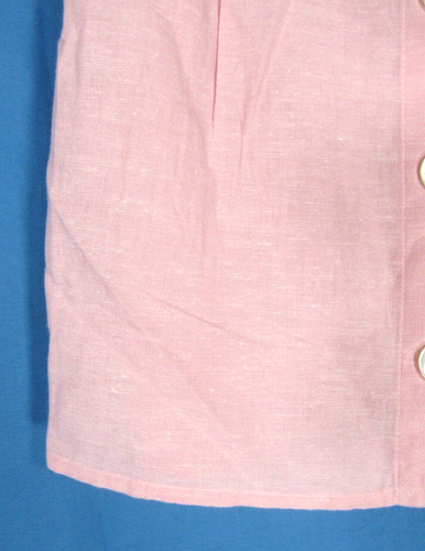 NWT DEREK HEART Pink LINEN BLEND Button-Up TIE BELT Straight MINI SKIRT Sz S - Picture 4 of 6