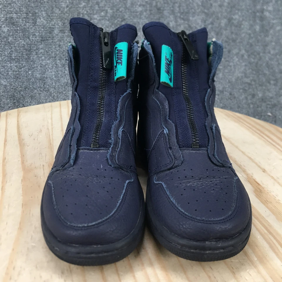 Nike Shoes Womens 7 Air Jordan 1 Retro Sneakers Blue Leather High Zip AQ3742-403 - Image 3 of 4