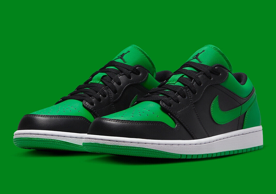 Nike Air Jordan 1 Low Lucky Green Black White 553558-065 Men's & GS Sizes  New