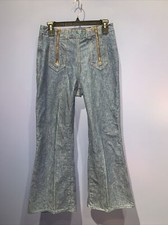 28 x 27 Vintage Bell Bottom Jeans, 1960  s Scovill zipper, Dark Wash, Bottoms Up