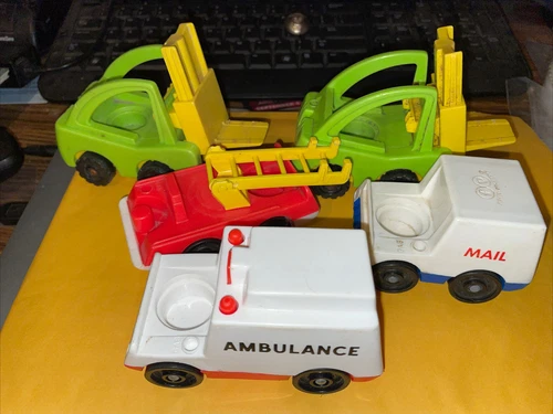 Lot of 5 Vintage Fisher Price Little People Vehicles