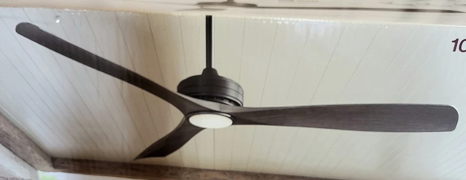 HOME DECORATORS 60" MATTE BLACK INDOOR OUTDOOR CEILING FAN REMOTE LED LIGHT - Image 2 of 4