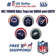 Pets First NFL 2 Piece Set Tennis Balls with Team Logo for Dogs & Cats