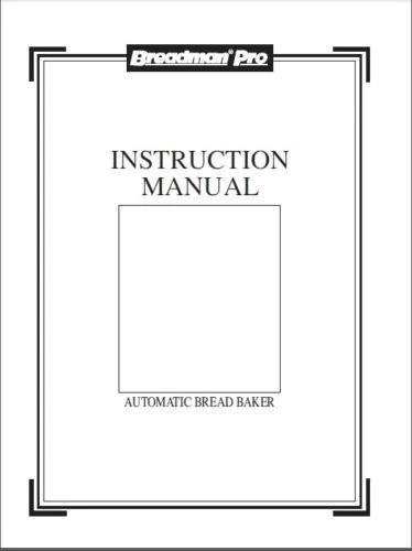 Breadman Bread Machine Manual BK1050S BK1060S BK2000B BK2000BQ TR333 TR400 TR440