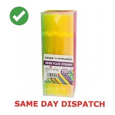 Flexible Straws Bendy Assorted Coloured Birthday Party Drinking Reusable