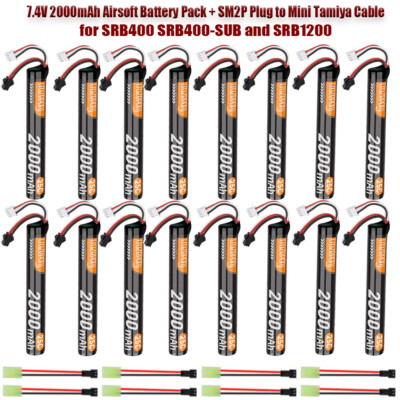 7,4V 1200mAh 2S LiPo-Batterie 100C mit SM-Stecker   aufladbar für RC-Fahrzeug, B