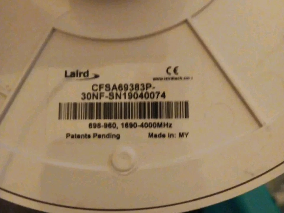 Laird - CFSA69383P-30NF - Ultra Low Profile  Ceiling Mount Antenna, N Female - Image 2 of 3