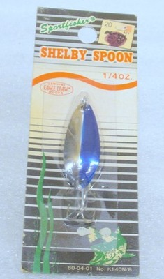 Vintage Eagle Claw Blue & Chrome Sportfisher Shelby Spoon 1/4 New In Package