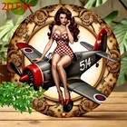 2D Flat, 1pc Retro Vintage Aviation Tin Metal Signs Wall Art 8X8Inch Al
