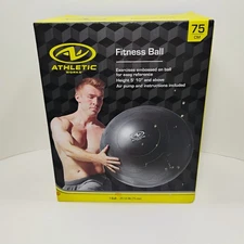 Athletic Works 75cm Yoga Ball, Anti-Burst, Exercises Poses Embossed