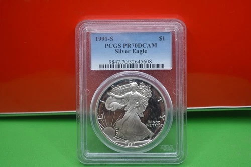 1991 S PCGS PR 70 DCAM AMERICAN SILVER EAGLE