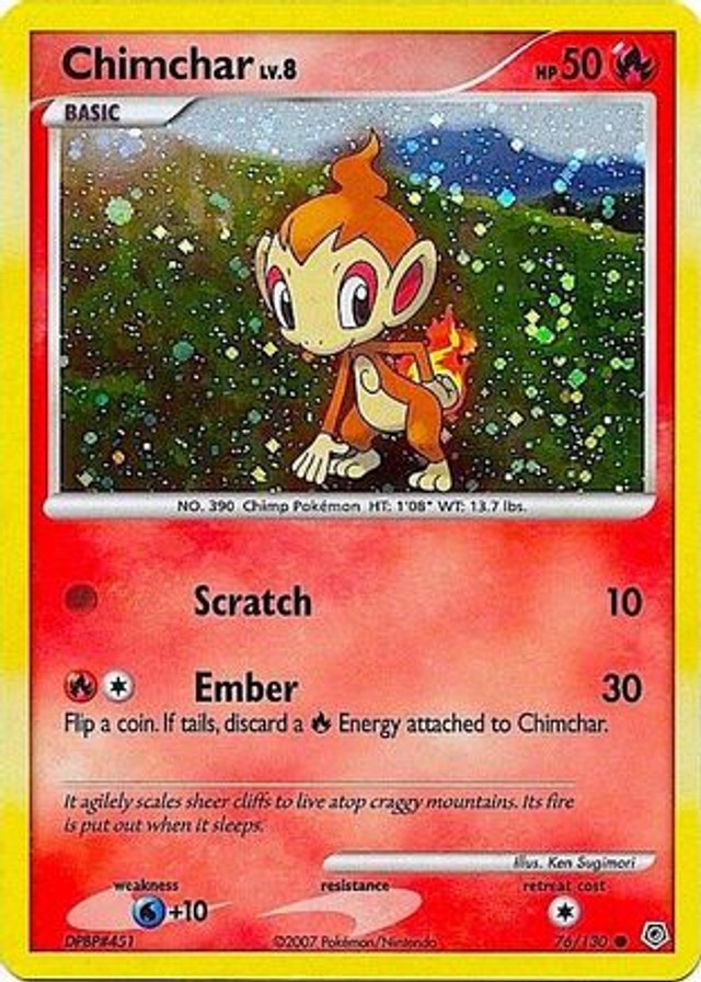 Pokemon Chimchar (76/158) Diamond & Pearl LP HOLO- Cosmos