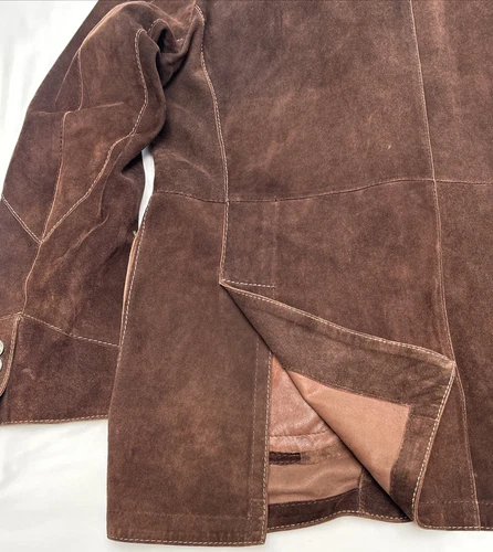 GIMO'S MENSWEAR Suede XL Jacket Brown Leather Utility Safari Field Blazer Italy image 20
