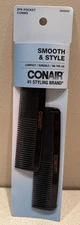 Conair Smooth & Style Hair Pocket Combs Black (2-Pack).  NEW ~ Free Shipping