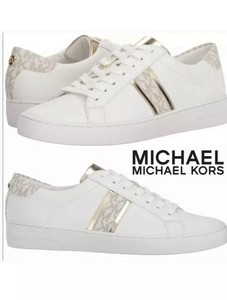 irving leather and logo stripe sneaker