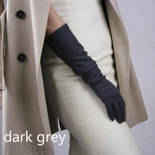 Damen Wolle Kaschmir Handschuhe Handgelenk Lang Abend Oper Party Schwarz Rot Retro Grün - Bild 5 von 31