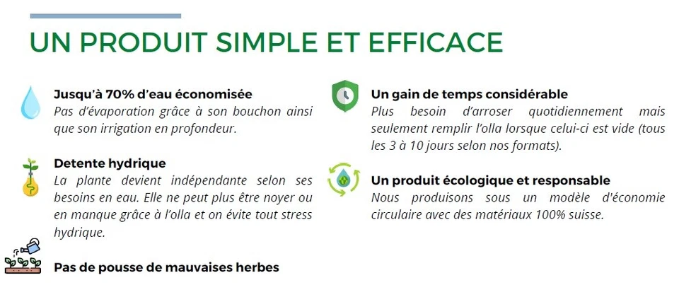 Ollas WEPOT design L + chapeau 1,5 litres arrosage OYAS sol céramique poreuse - Photo 3/4